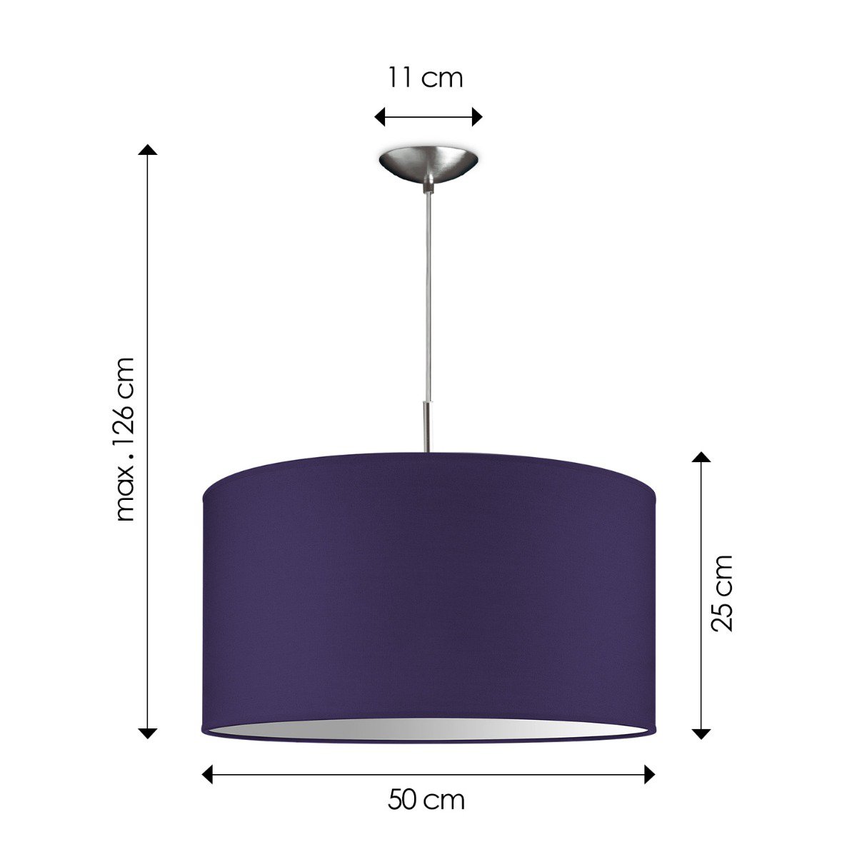 Home Sweet Home hanging lamp Tube Deluxe, E27, purple, 50cm