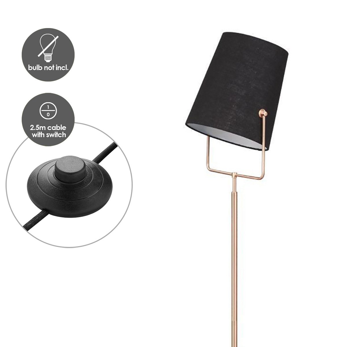 Home Sweet Home Bird 176 Floor Lamp Copper/Black - Modern Floor Lamp