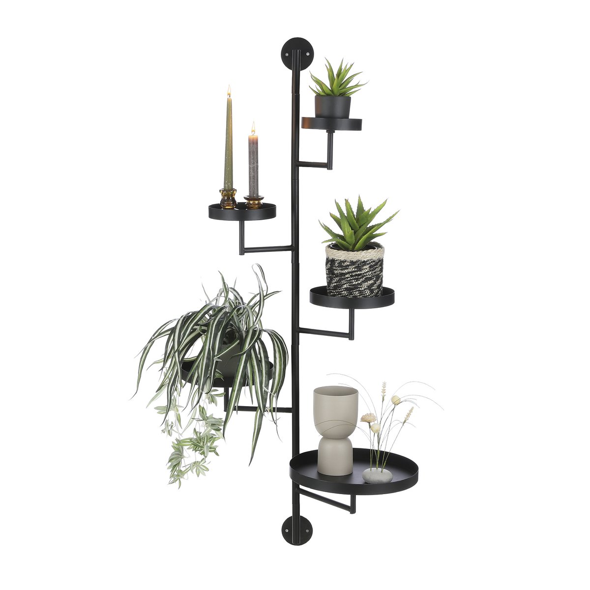 Perry Wall rack - L36 x W30 x H120 cm - Metal - Black