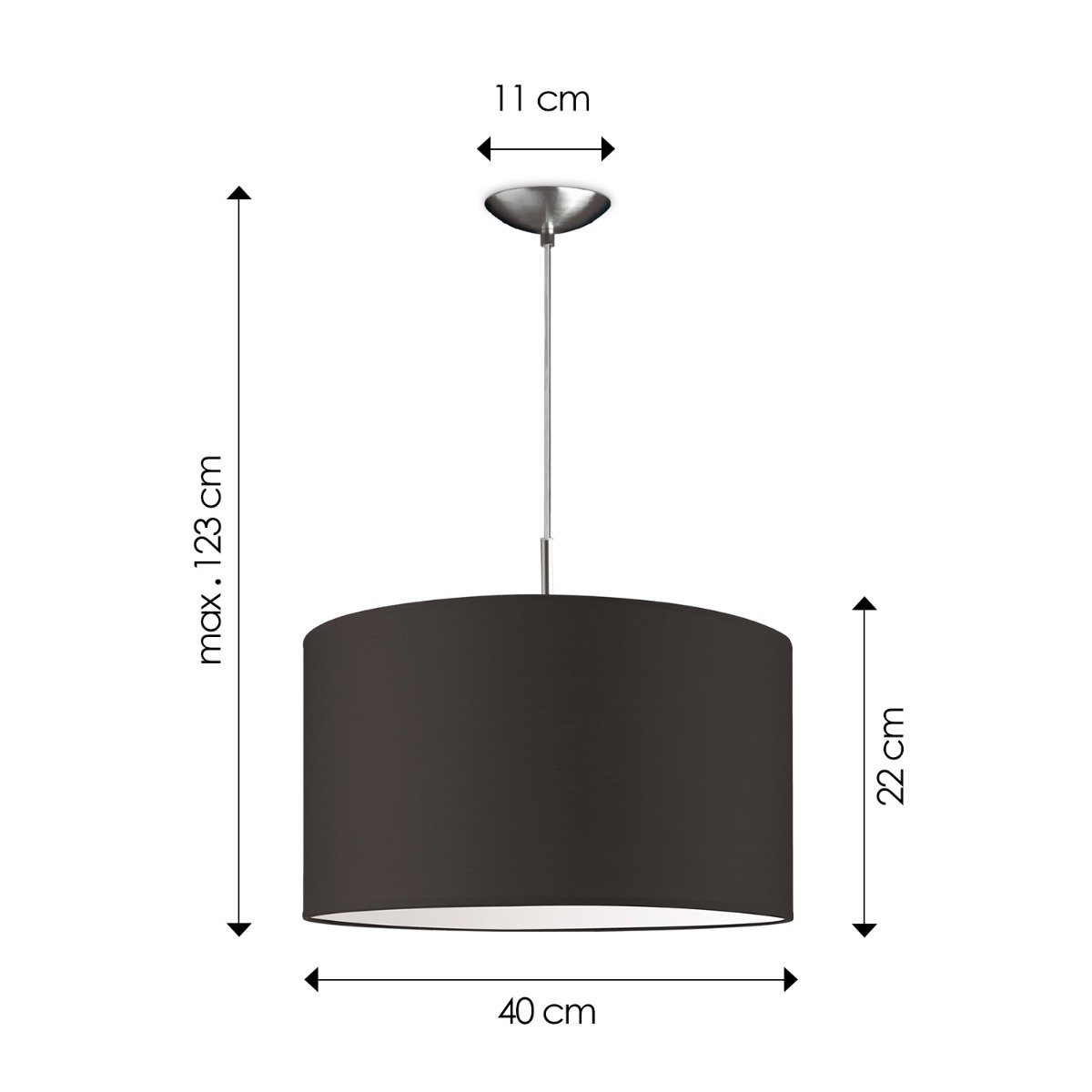 Home Sweet Home hanging lamp Tube Deluxe, E27, chocolate, 40cm