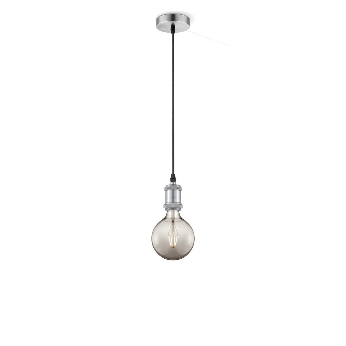 Home Sweet Home hanging lamp chrome vintage - G95 - dimmable E27 smoke