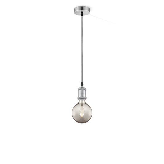 Home Sweet Home hanging lamp chrome vintage - G95 - dimmable E27 smoke