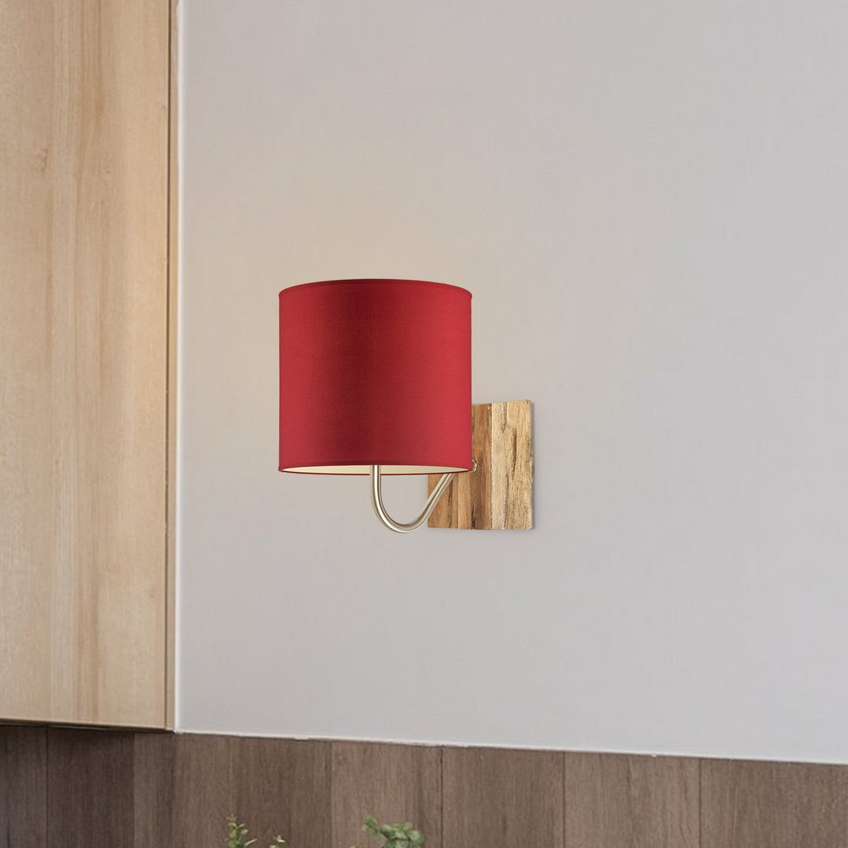 Home Sweet Home Wall Lamp - Drift including Lampshade E27 red 20x17cm