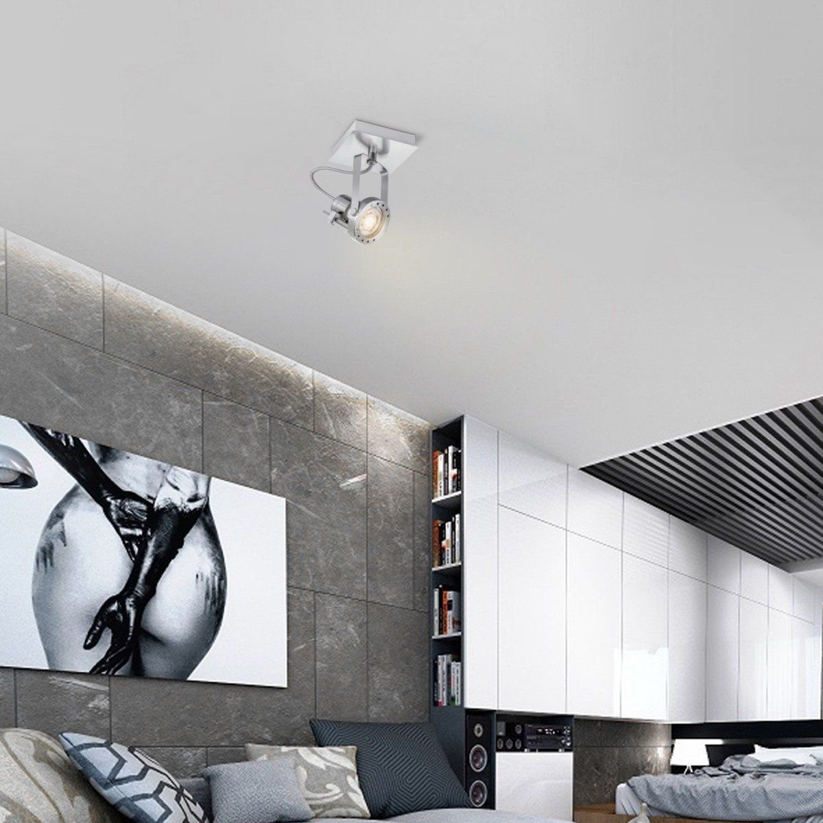 Home Sweet Home LED Wall Spot Robo - dimmable - brushed steel