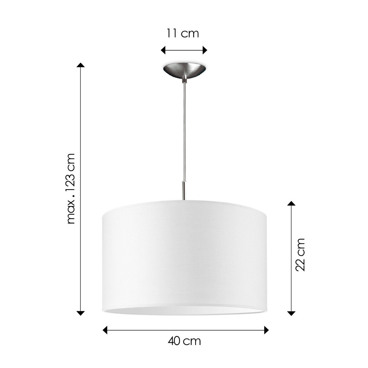 Home Sweet Home hanging lamp Tube Deluxe, E27, white, 40cm