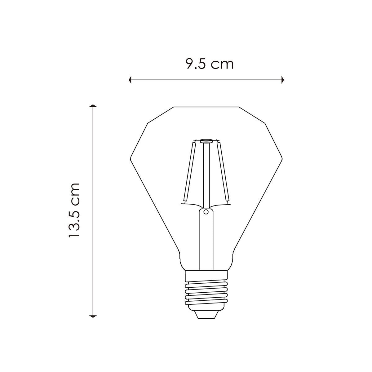 Home Sweet Home dimmable LED Diamond Deco E27 D95 4W 350Lm 3000K Clear