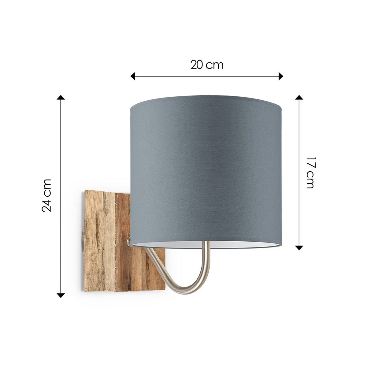 Home Sweet Home Wall Lamp - Drift E27 Lampshade gray 20cm