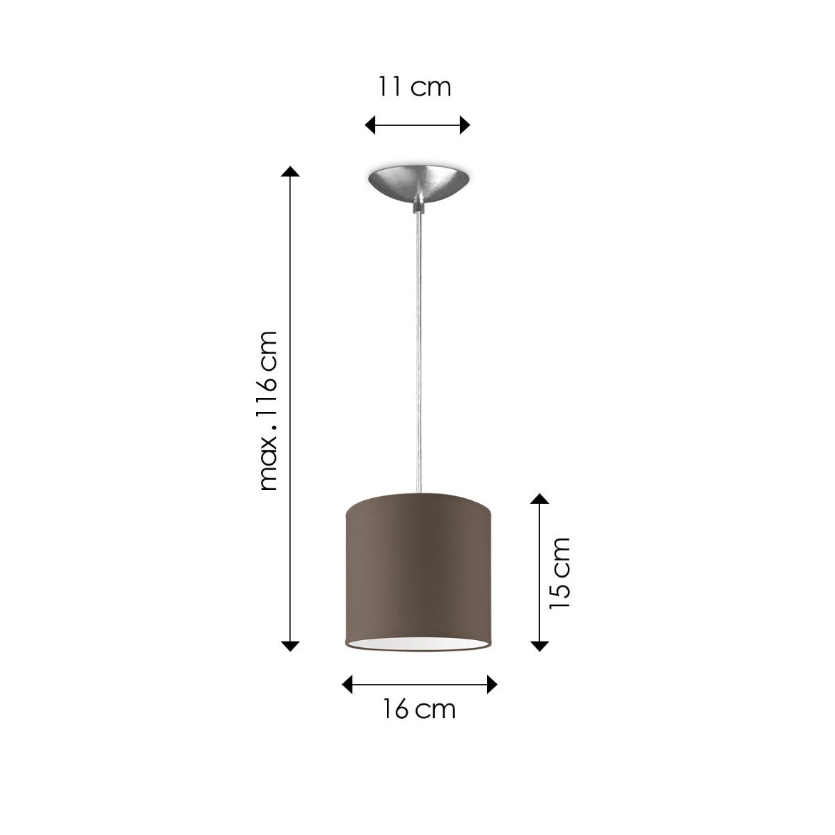 Home Sweet Home hanging lamp Bling with lampshade, E27, taupe, 16cm