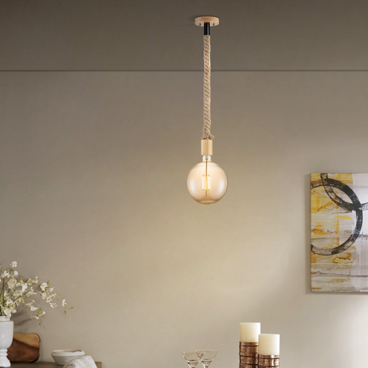 Home Sweet Home hanging lamp Leonardo Globe - G180 - dimmable E27 amber