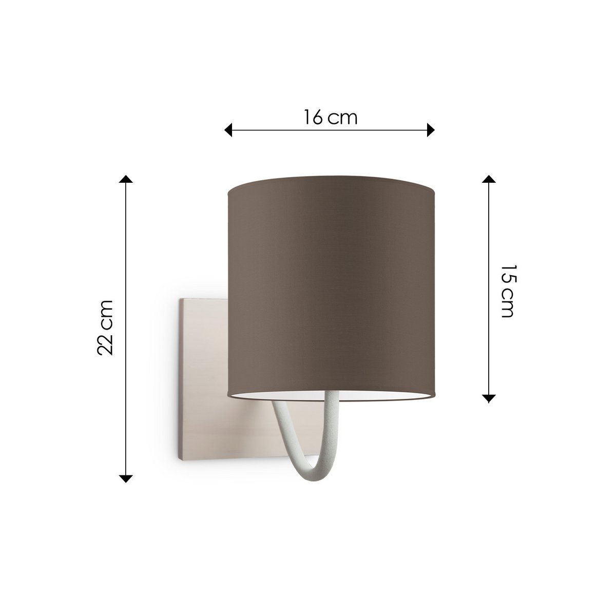 Home Sweet Home Wall Lamp - Beach E27 Lampshade taupe 16cm