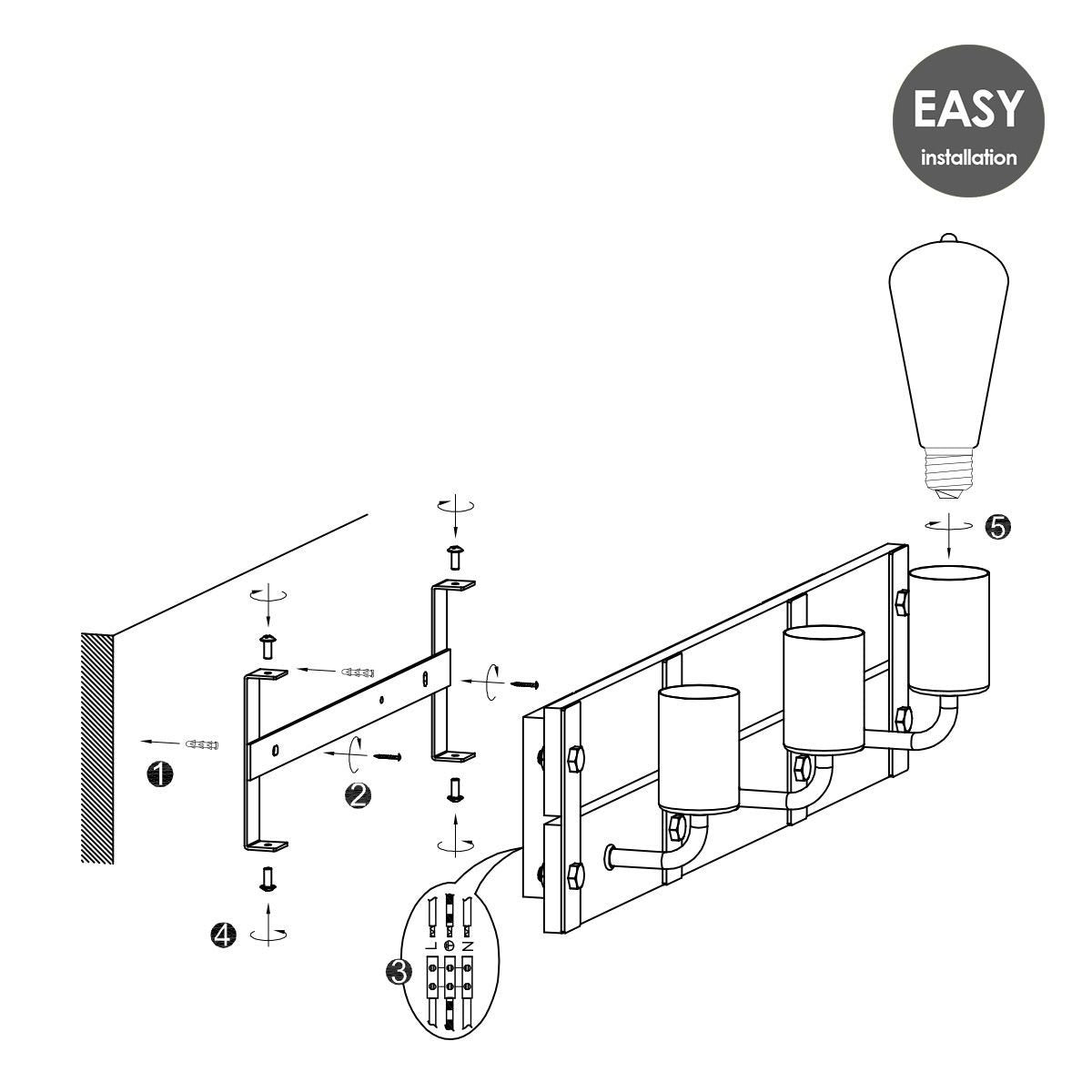 Home Sweet Home Industrial Wall Lamp Denton | 55/11/13cm | Anthracite