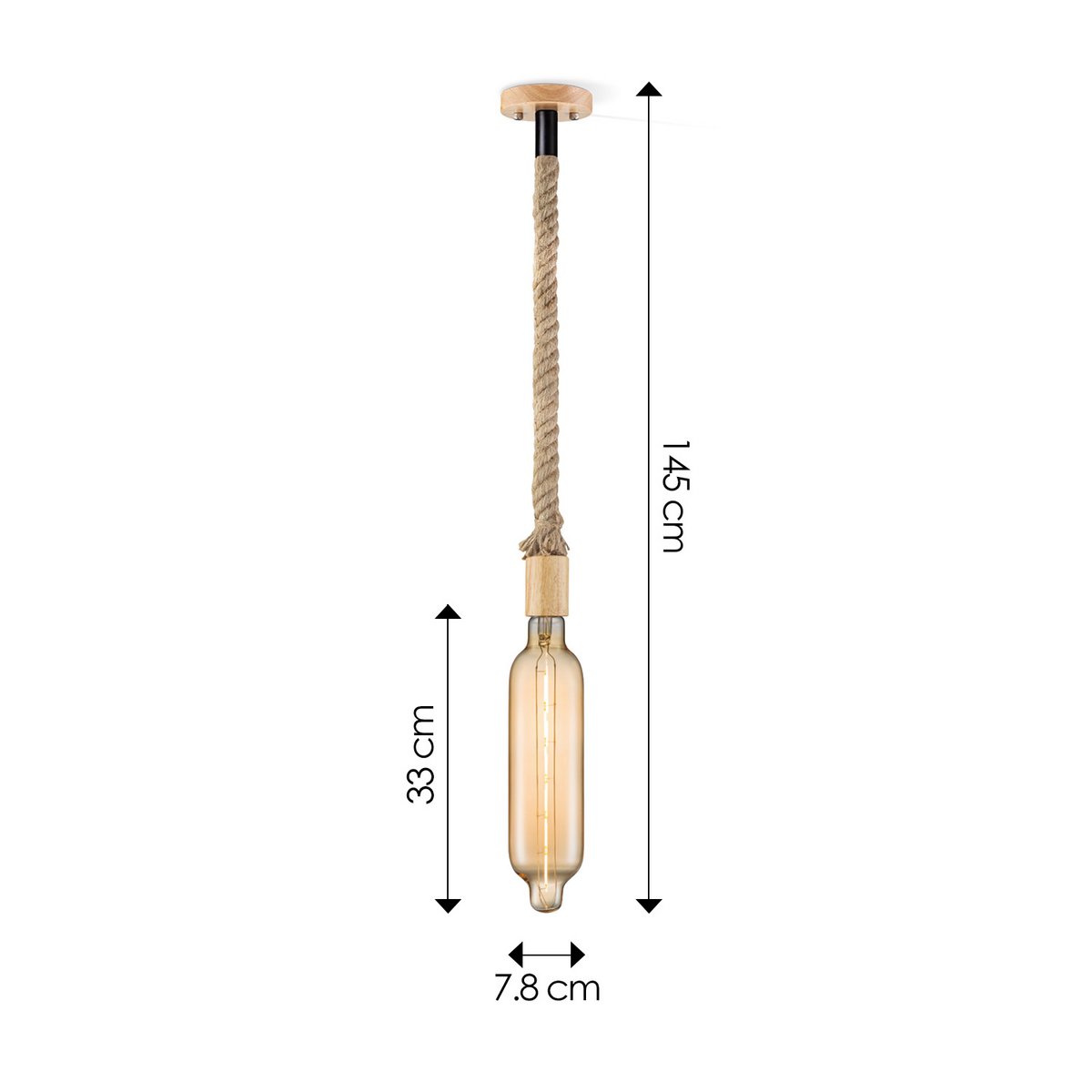 Home Sweet Home hanging lamp Leonardo Tube - G125 - dimmable E27 amber