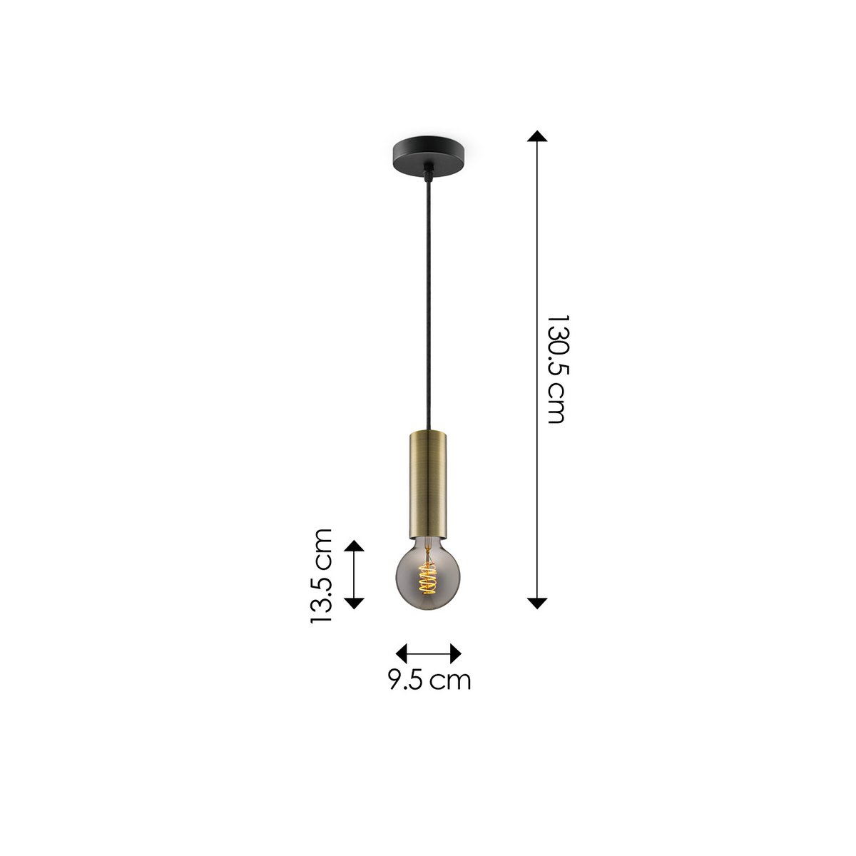 Home Sweet Home hanging lamp bronze Saga - G125 - dimmable E27 smoke