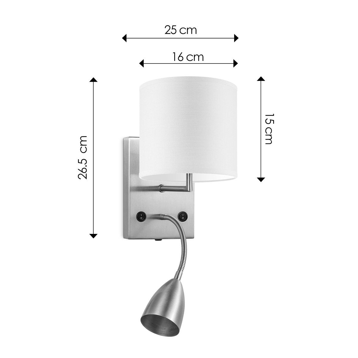 Home Sweet Home Wall Lamp - Read, LED Reading Lamp, E27, white 16cm