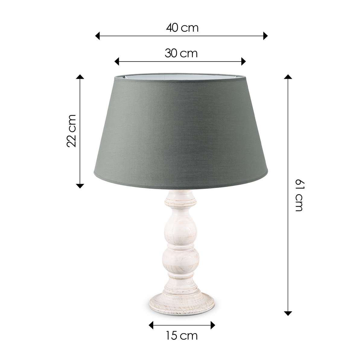 Home Sweet Home Table Lamp Largo with Anthracite-colored Lampshade