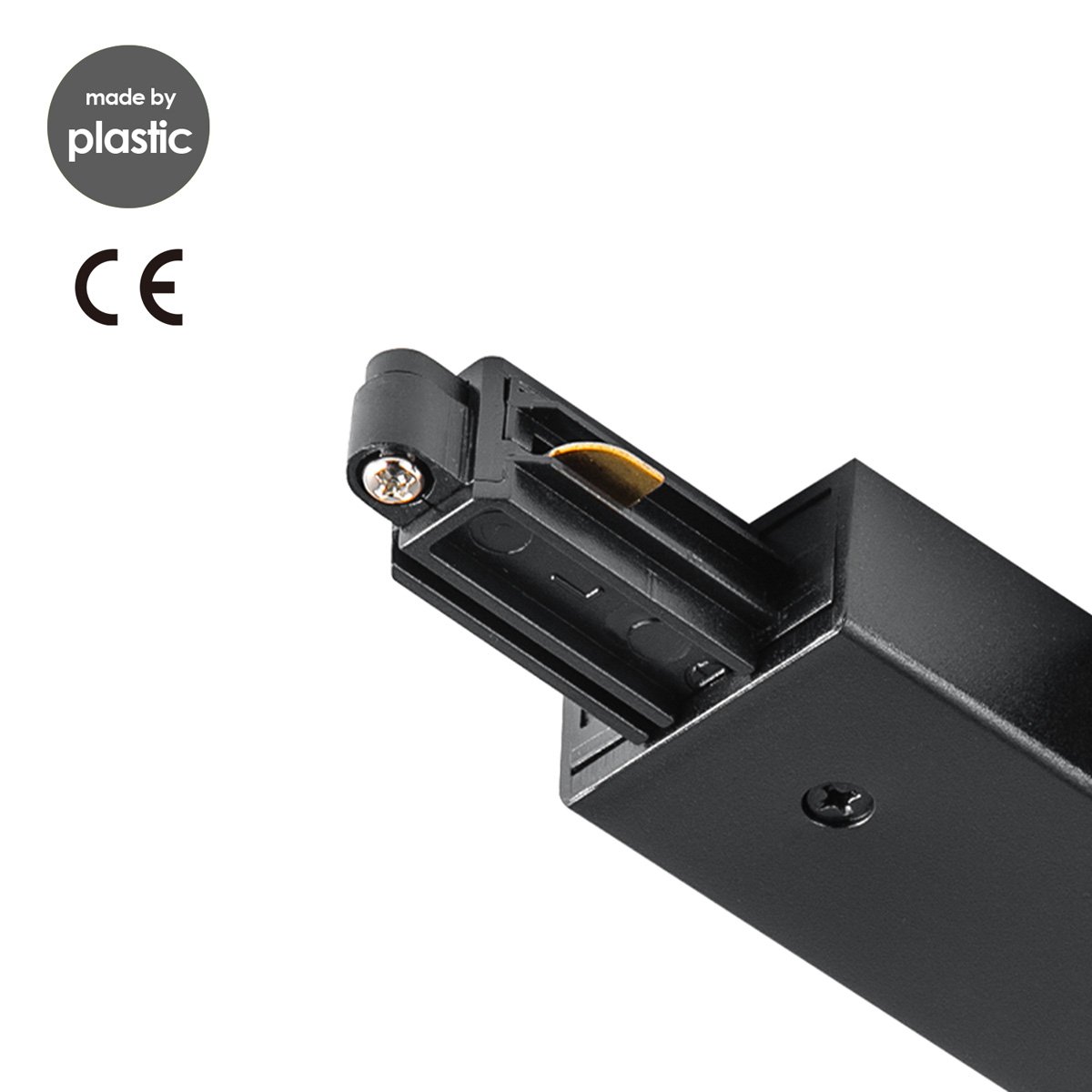 Track lighting part corner connector | 20/20/1.8cm | Black