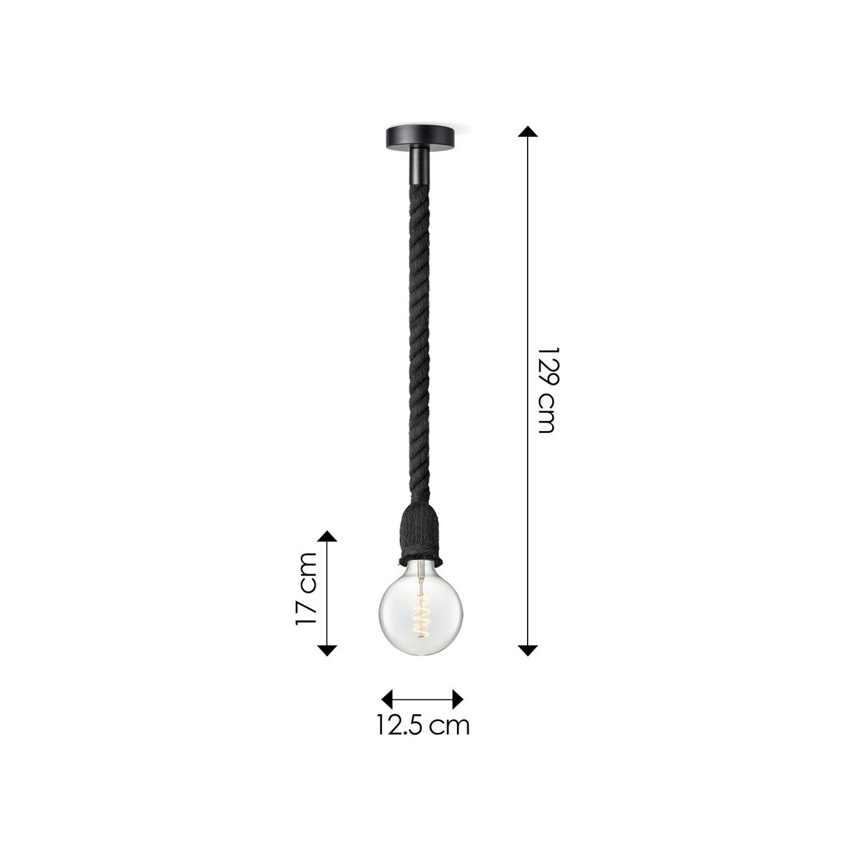 Home Sweet Home hanging lamp black Leonardo - G125 - dimmable E27 clear