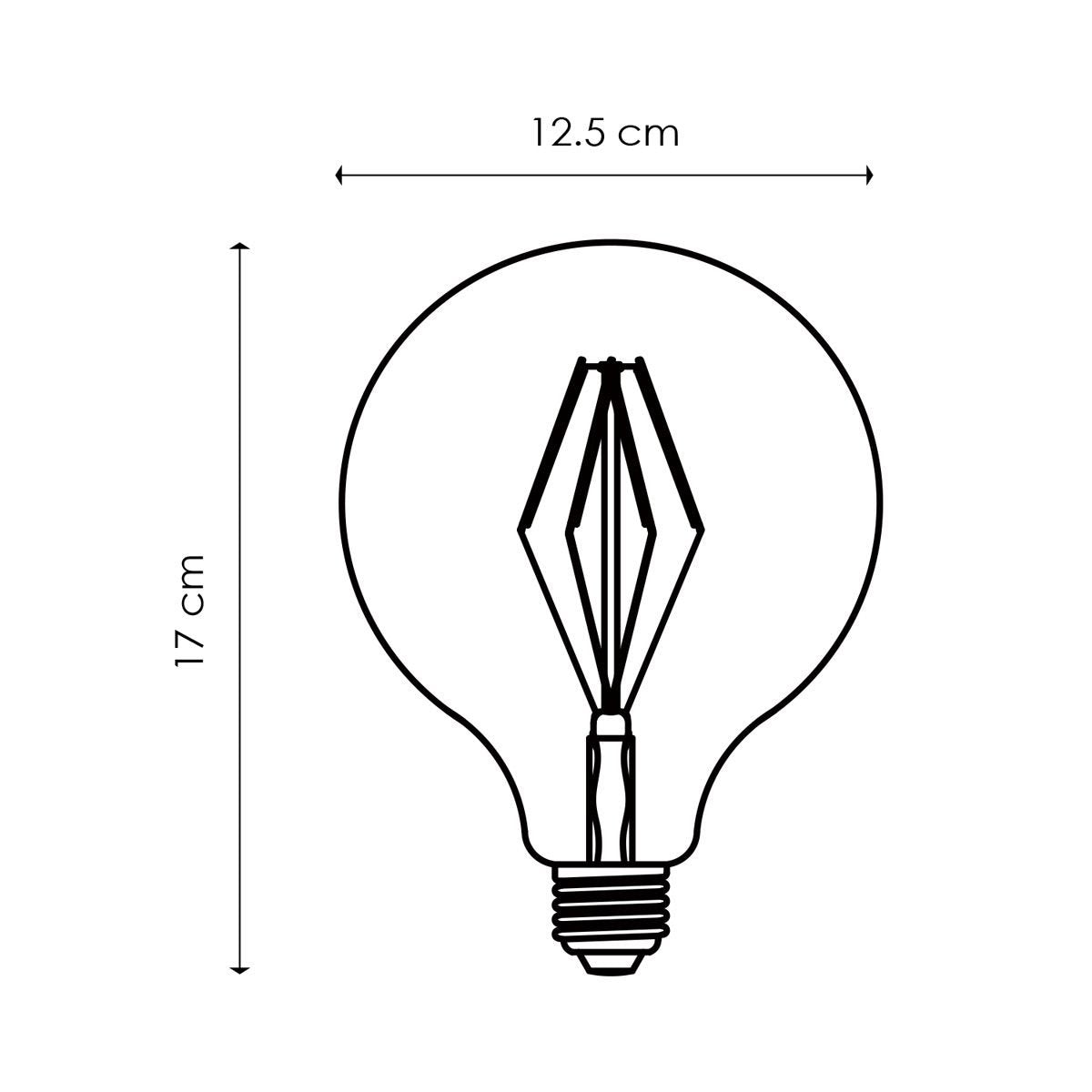 Home Sweet Home dimmable LED Carbon A E27 G125 4W 120Lm 1800K Smoke