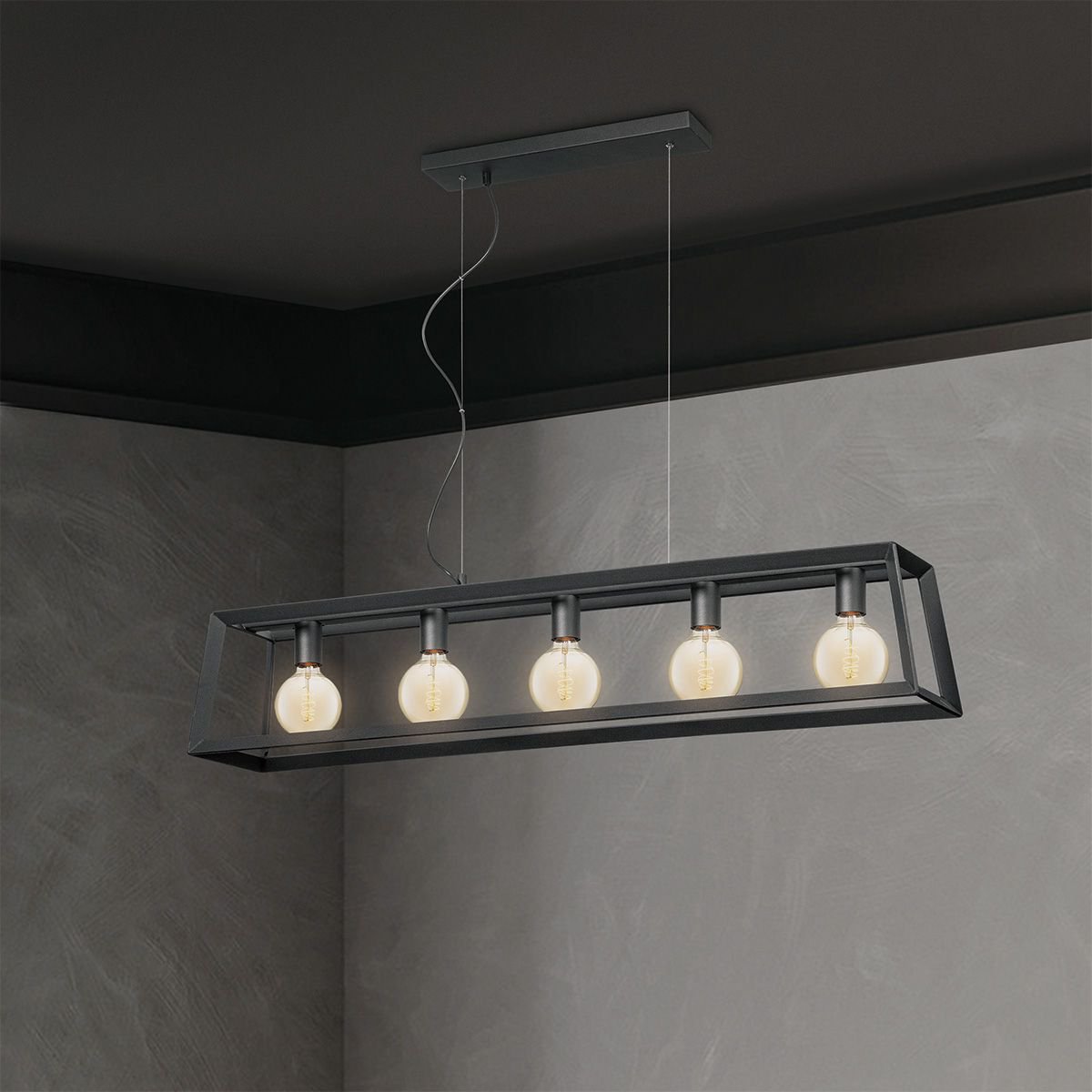 Home Sweet Home Hanging lamp Dito 5 lights - Black - 120x20x124cm