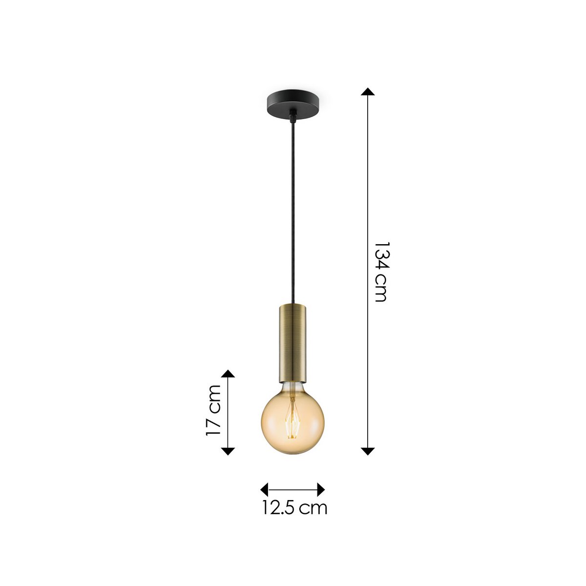 Home Sweet Home hanging lamp bronze Saga - G180 - dimmable E27 amber