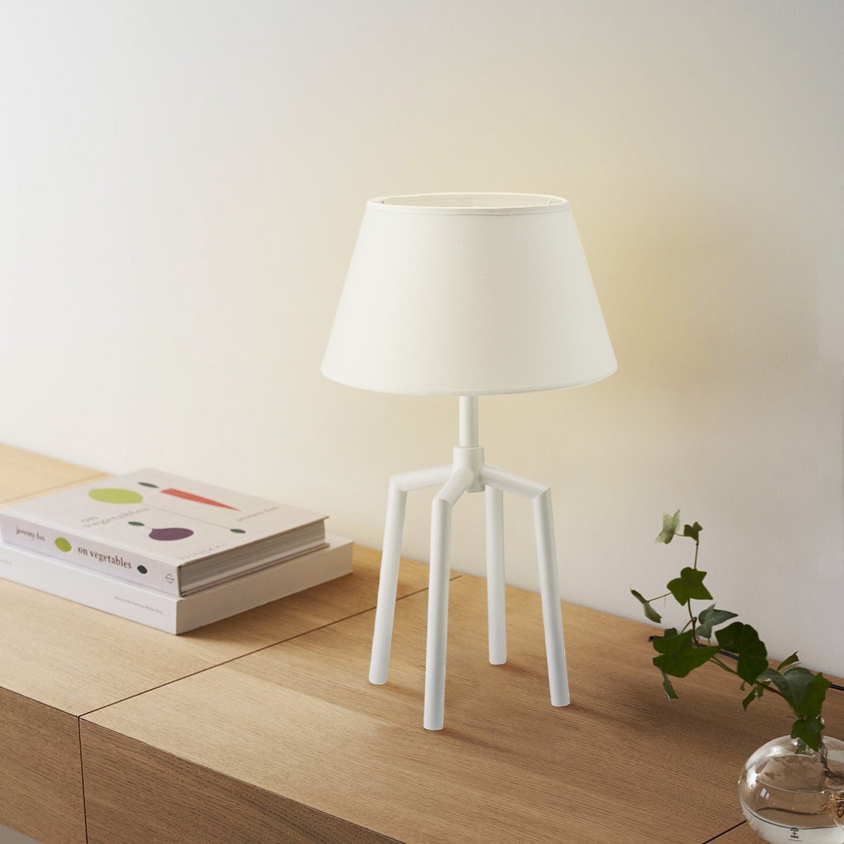 Home Sweet Home Table Lamp Largo - Unique Spinn-base White Lampshade