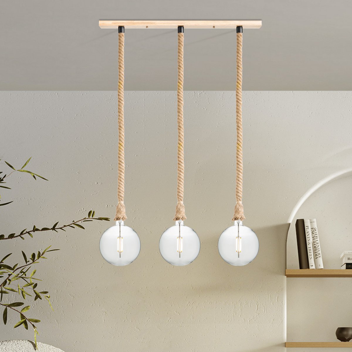 Home Sweet Home hanging lamp Leonardo Globe - 3L G125 - dimmable E27 clear