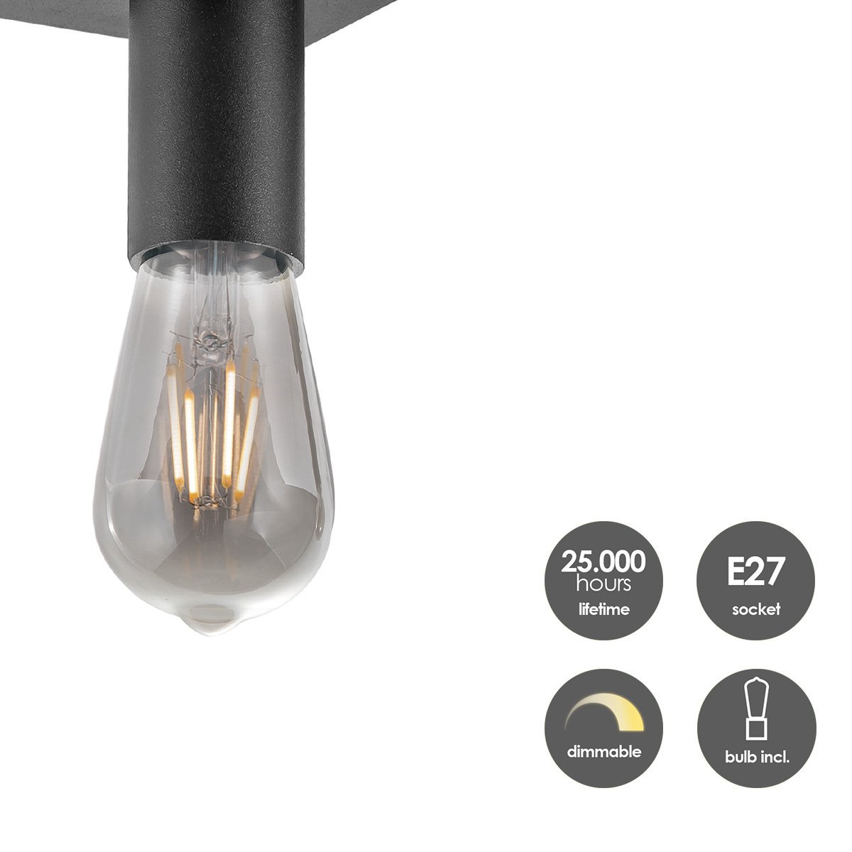 Home Sweet Home Surface-mounted spotlight Nitro 3 - incl. dimmable LED lamp - black