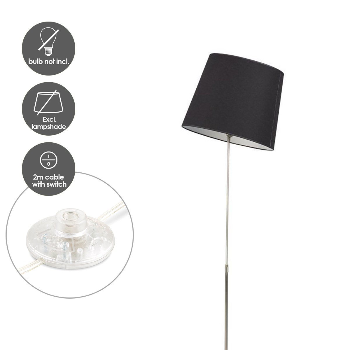 Home Sweet Home Modern Floor Lamp - Crooked - Standing Lamp - Black