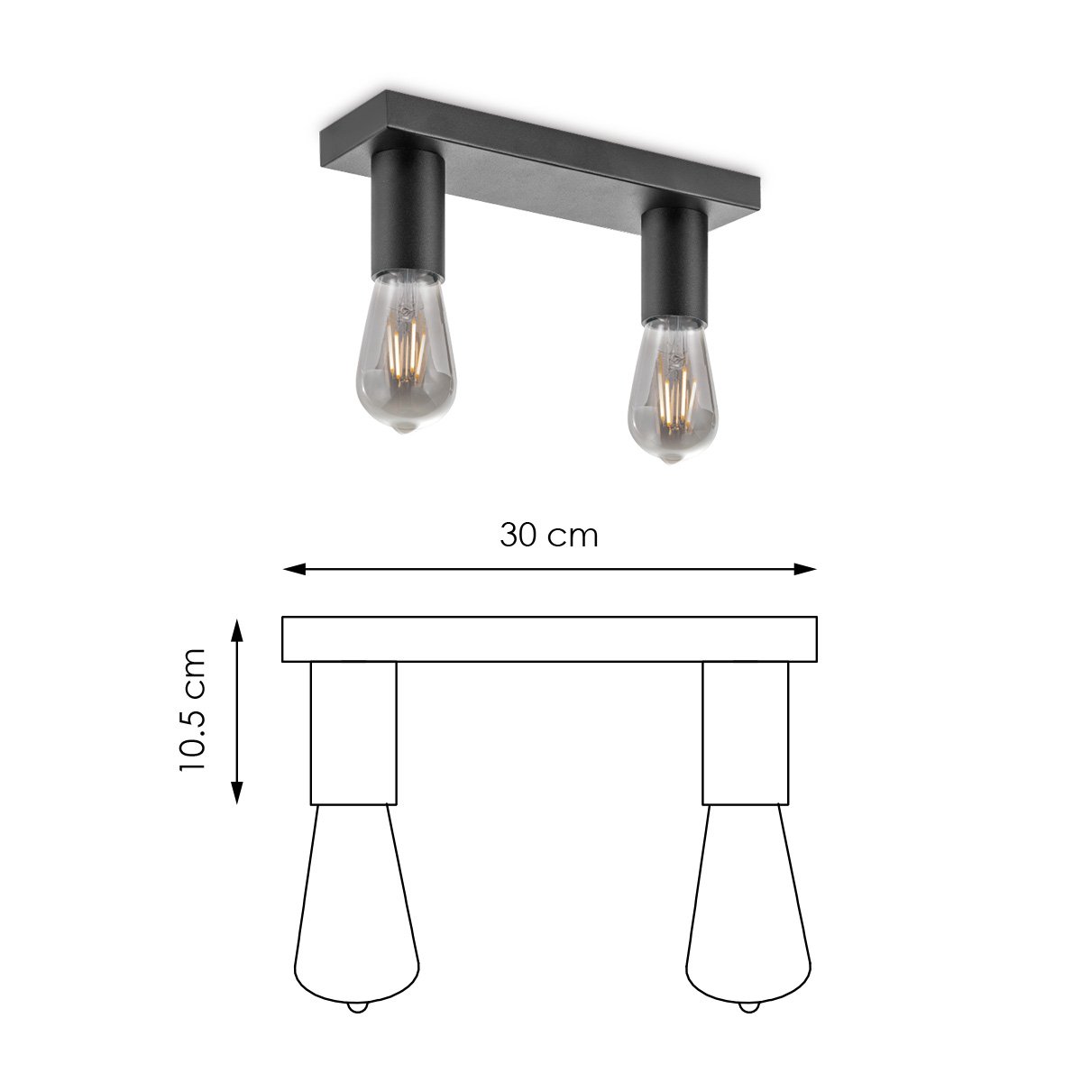 Home Sweet Home Surface-mounted spotlight Nitro 2 - incl. dimmable LED lamp - black