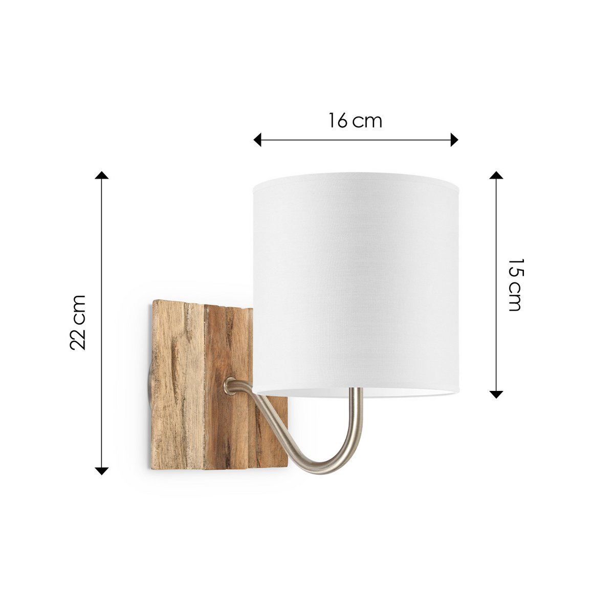 Home Sweet Home Wall Lamp - Drift including Lampshade E27 white 16x15cm