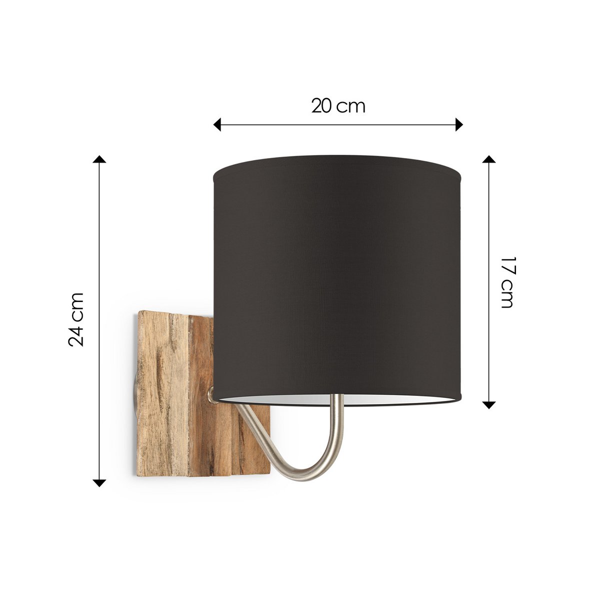 Home Sweet Home Wall Lamp - Drift E27 Lampshade chocolate 20cm