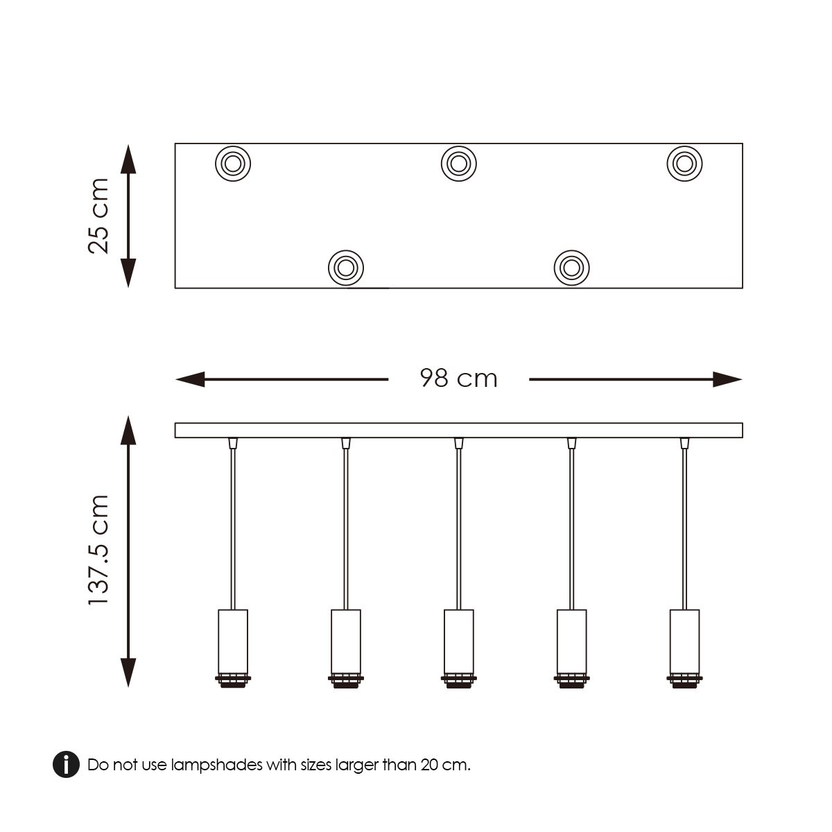 Home Sweet Home lighting pendant Pendel Xxl 98/25/137.5cm - Black