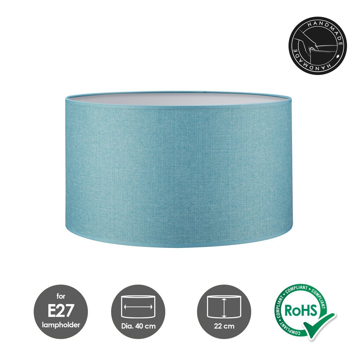 Home Sweet Home Lampshade Canvas petrol - W:40xD:40xH:22cm