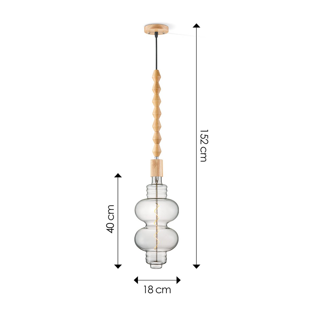 Home Sweet Home hanging lamp Dana Diabolo - dimmable E27 clear