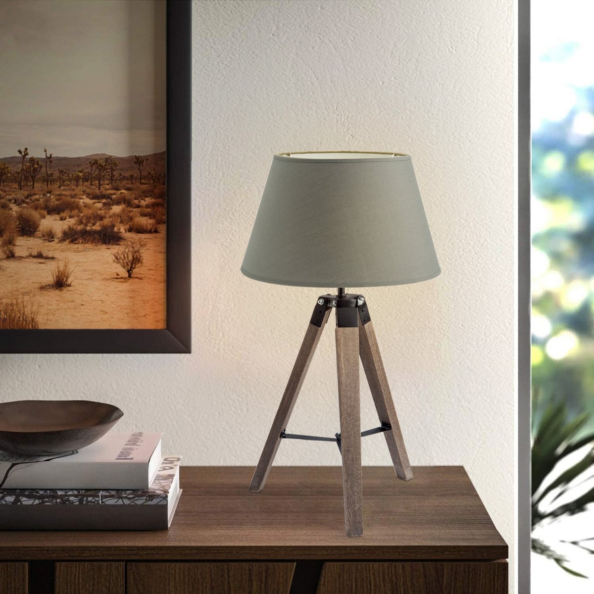 Home Sweet Home Table lamp Largo - Natural Lamp base - anthracite