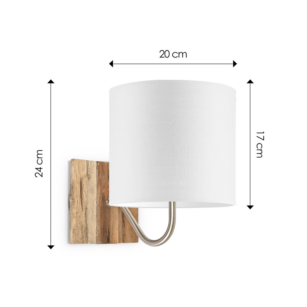 Home Sweet Home Wall Lamp - Drift including Lampshade E27 white 20x17cm