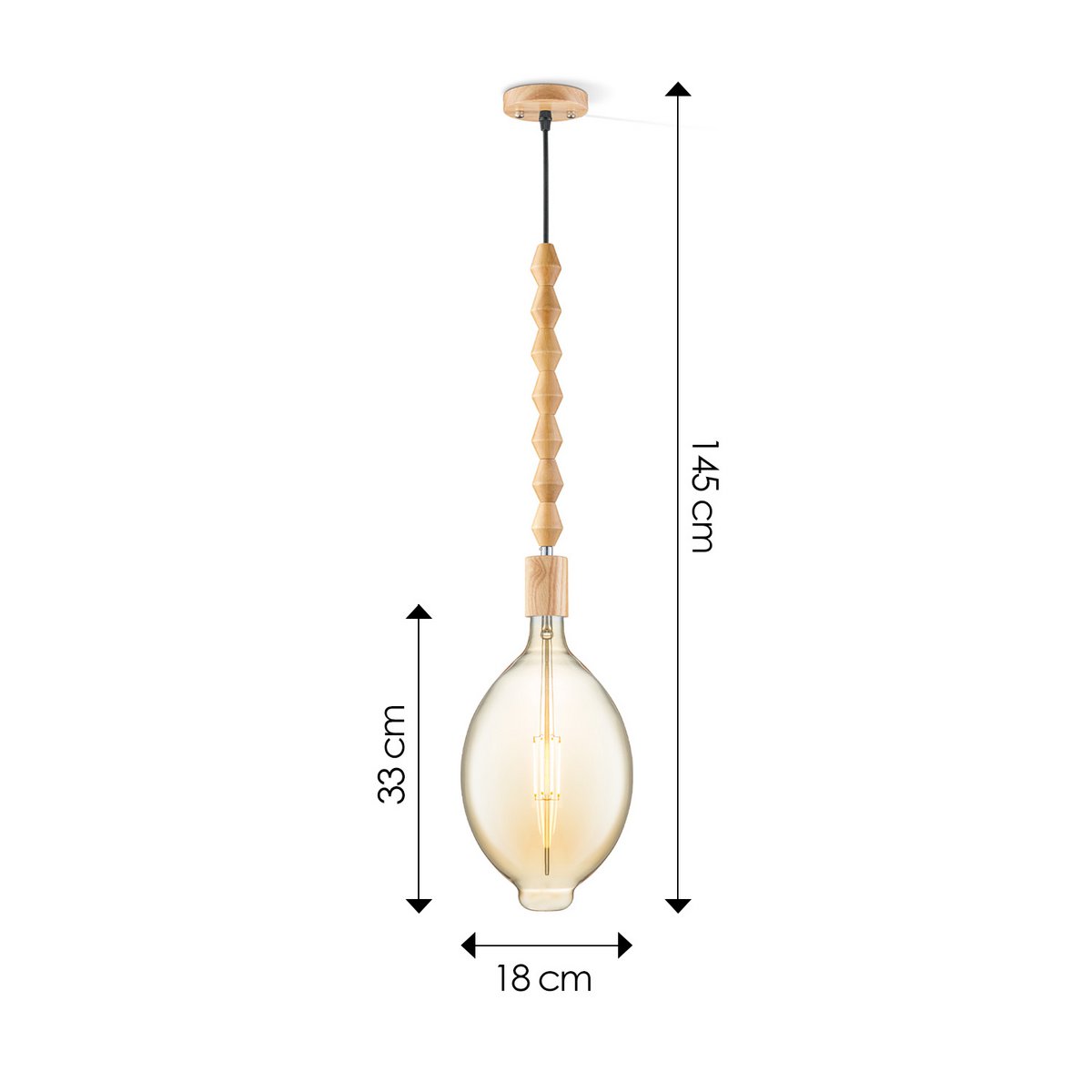 Home Sweet Home hanging lamp Dana Ovaal - LED lamp - dimmable E27 amber