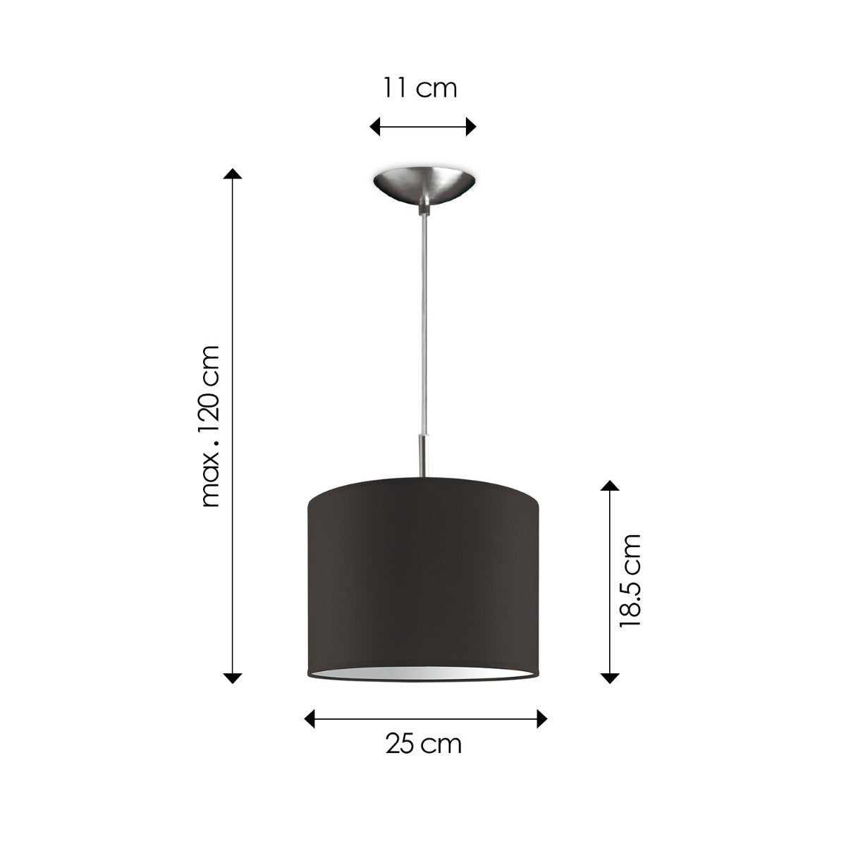 Home Sweet Home hanglamp Tube Deluxe, E27, chocolade, 25cm