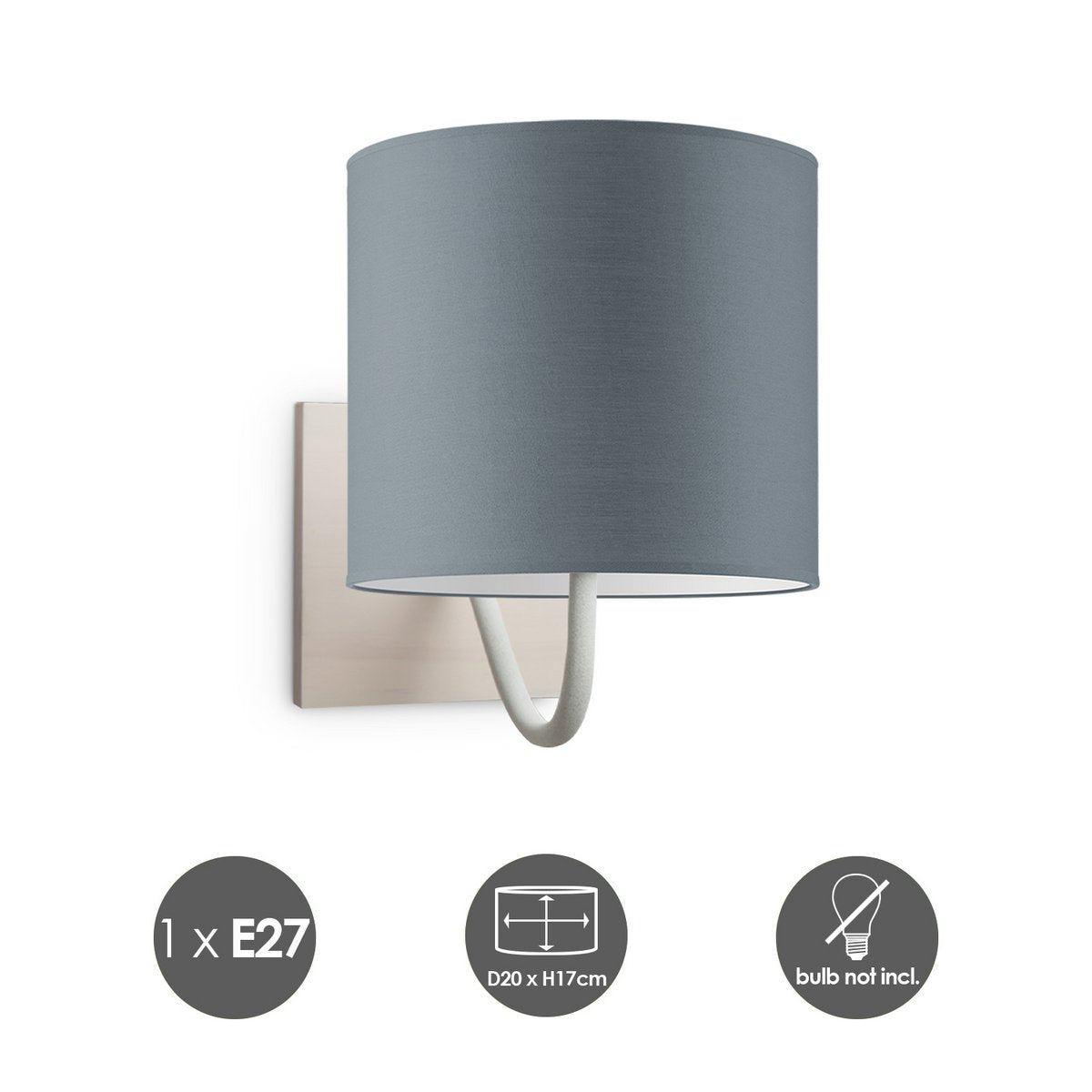 Home Sweet Home Wall Lamp - Beach E27 Lampshade gray 20cm