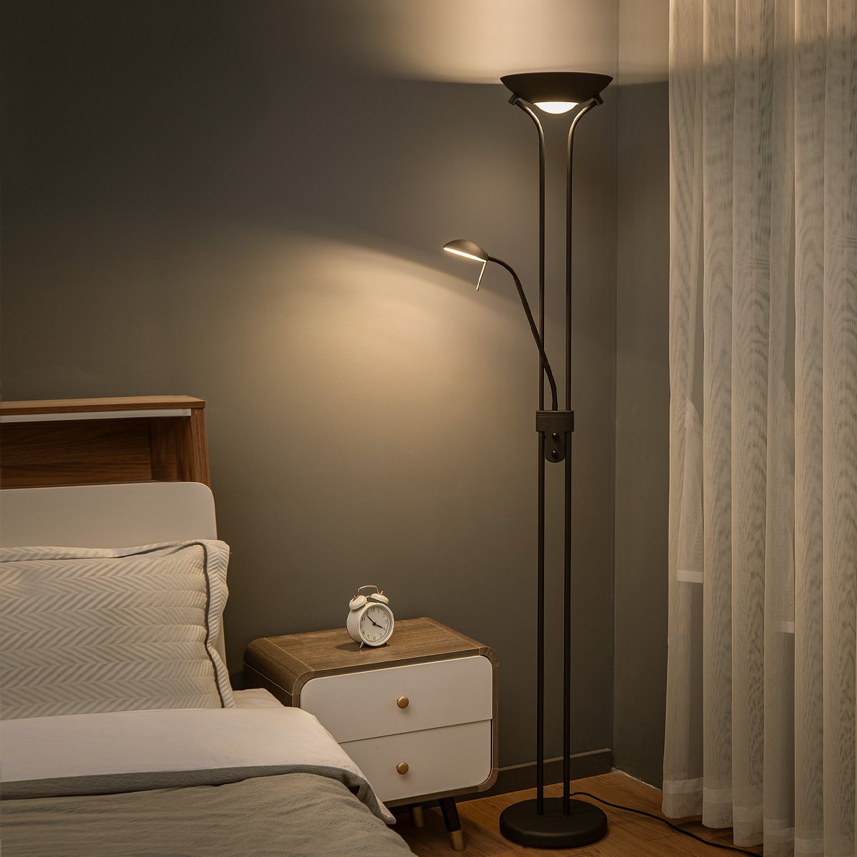 Home Sweet Home R7s + G9 LED Uplight Vloerlamp - Zand zwart