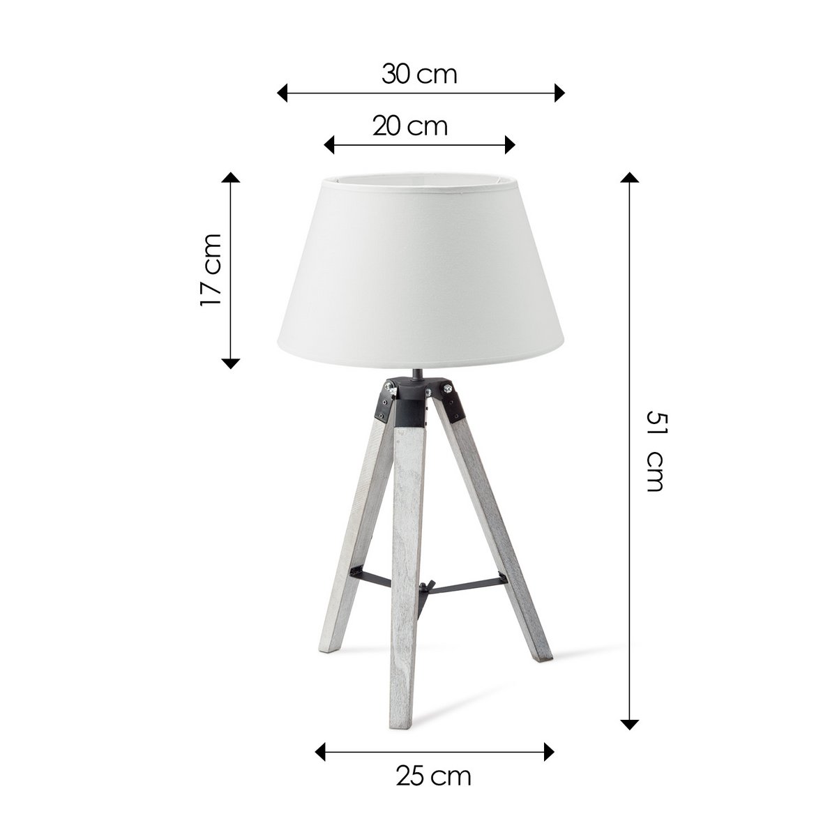 Home Sweet Home Table Lamp Largo - White Lamp Base and White Lampshade