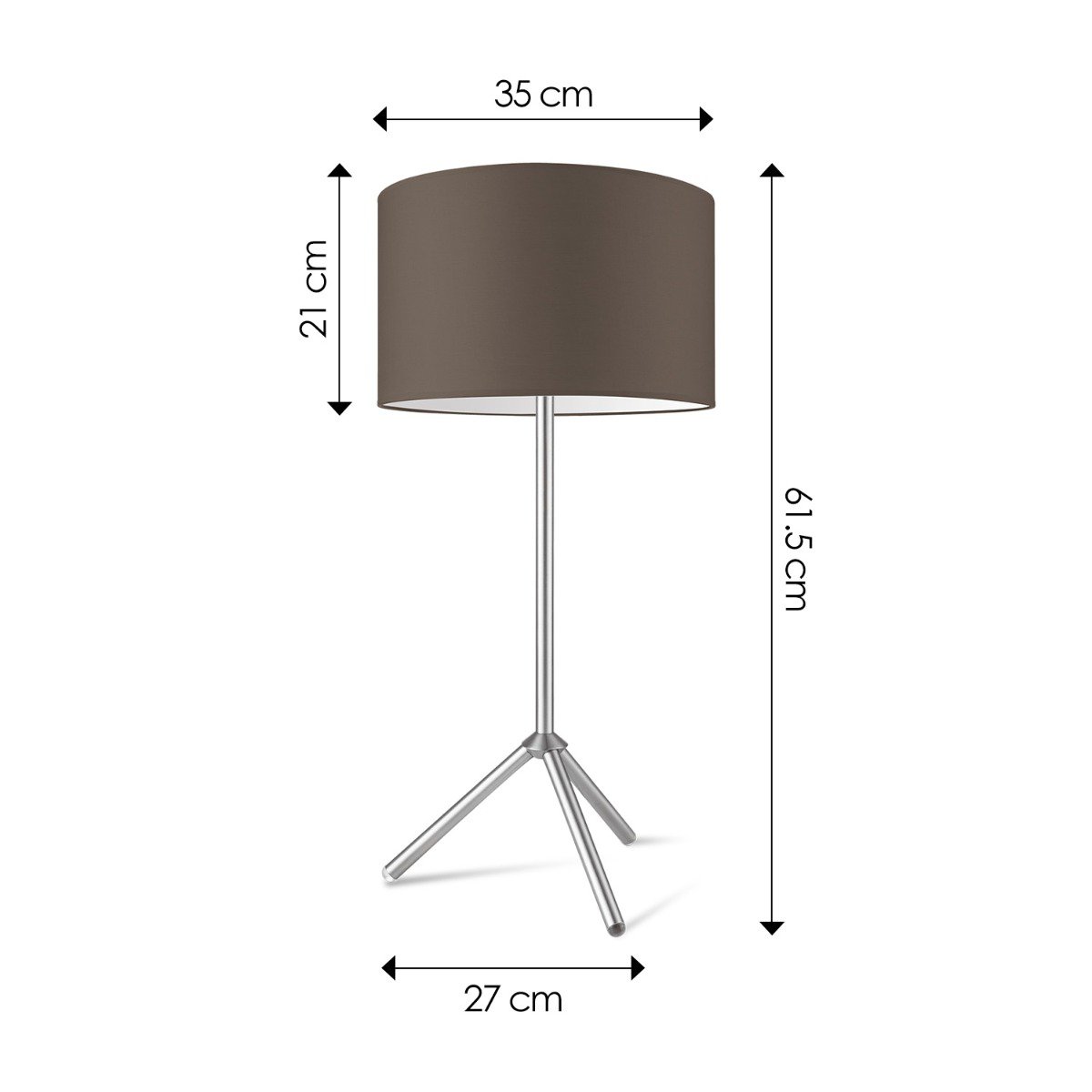 Home Sweet Home Table lamp Bling - Karma, E27, taupe, 35x35x45.5cm