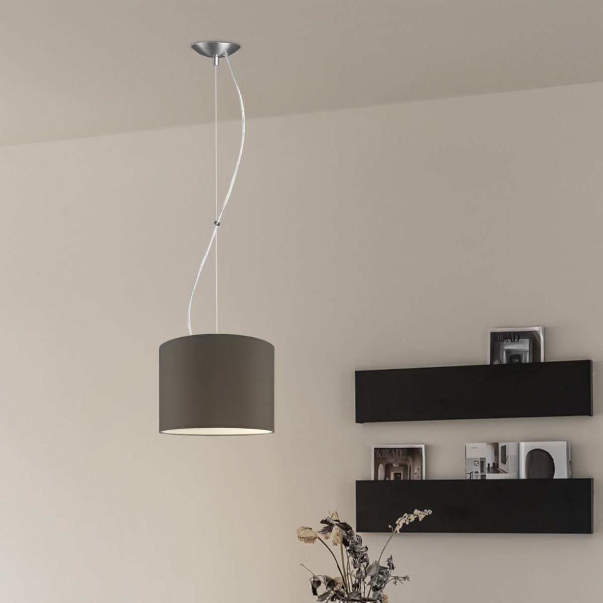 Home Sweet Home hanging lamp Deluxe with lampshade, E27, anthracite, 25cm