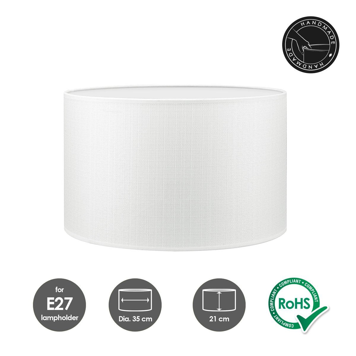 Home Sweet Home Lampshade Canvas White - W:35xD:35xH:21cm