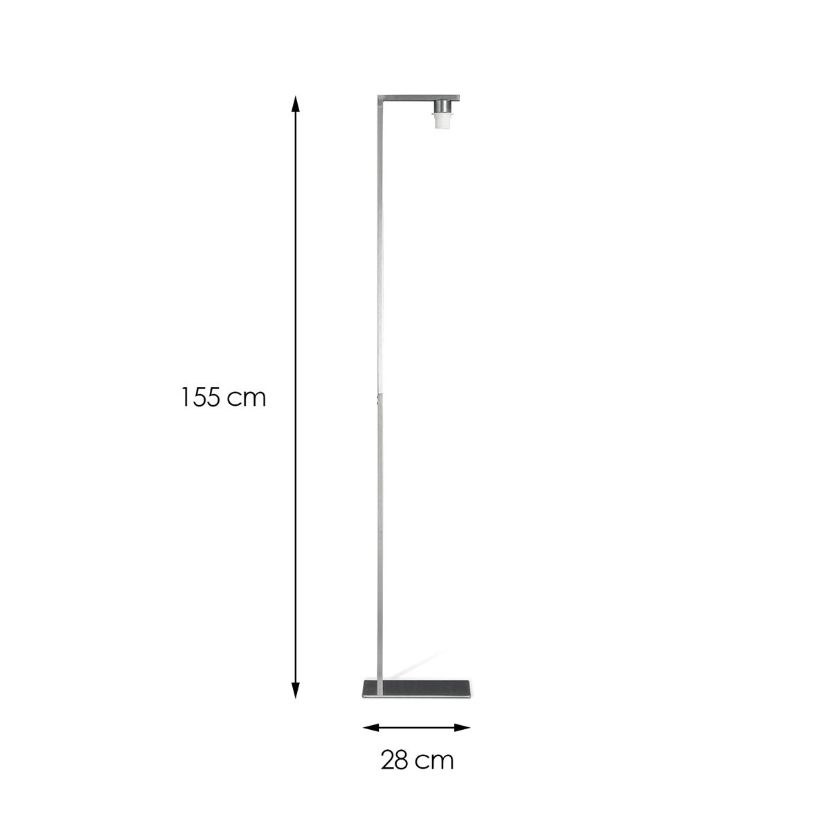 Home Sweet Home floor lamp base Block 28/28/155cm - Brushed steel