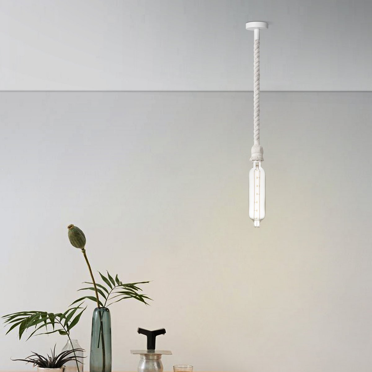 Home Sweet Home hanging lamp white Leonardo Tube - G78 - dimmable E27 clear