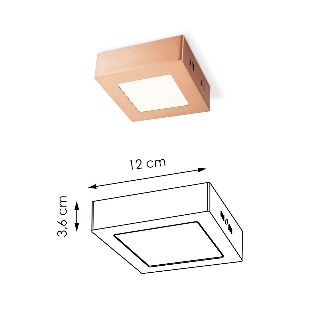 Home Sweet Home LED Ceiling Lamp Ska - Copper - Square 12/12/3.6cm