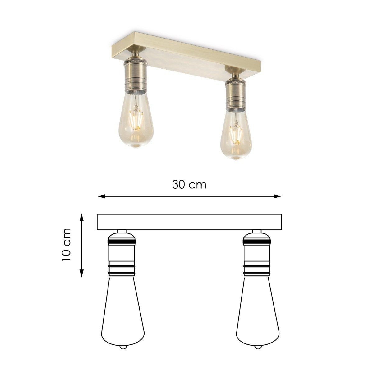 Home Sweet Home Surface-mounted spotlight Nitro 2 - incl. dimmable LED lamp - brass