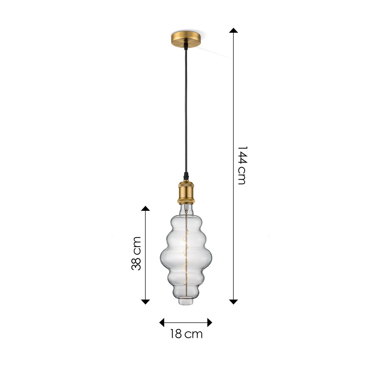 Home Sweet Home hanging lamp bronze vintage Cloud - dimmable E27 clear