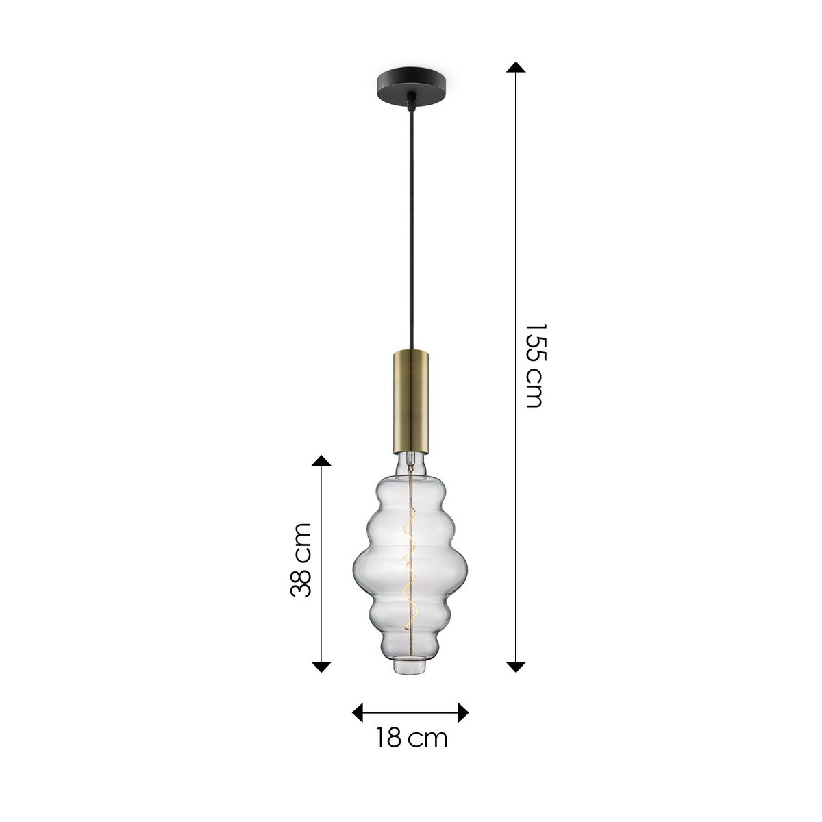 Home Sweet Home hanging lamp bronze Saga Cloud - dimmable E27 clear